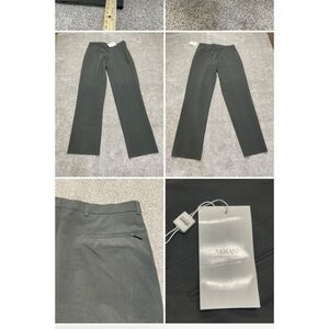 ARMANI collezioni dress pants mens sz 36 olive flat front made in Italy nwt $215